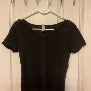 Vintage Fitted Black Short Sleeve Shirt